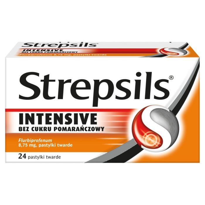 Strepsils Intensive bez cukru pomarańczowy, 8,75 mg, pastylki twarde, 24 szt. main product photo
