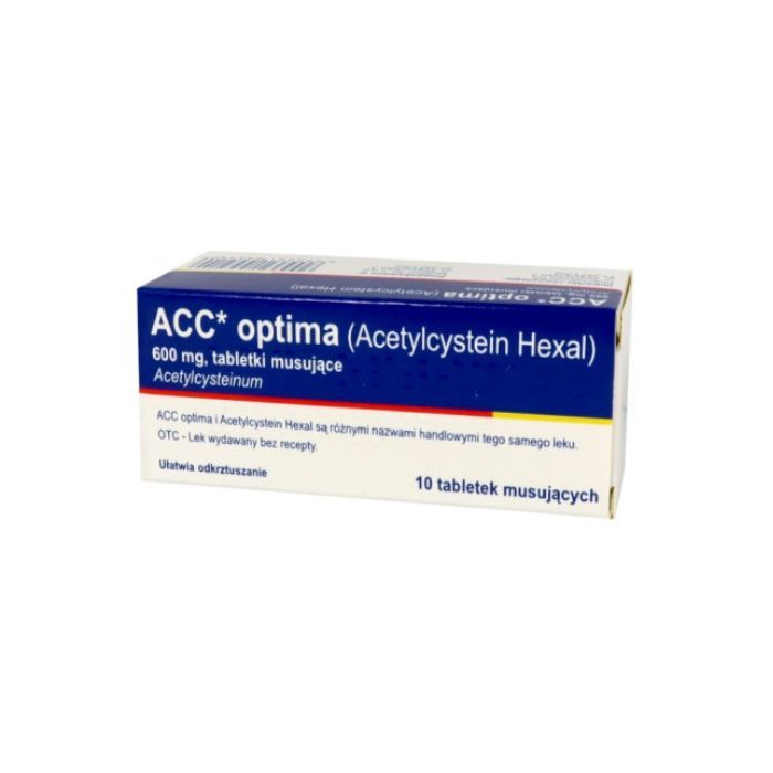 ACC optima, 600 mg,tabl.mus.,(i.row),MDZ/PhP,Niem,10 szt main product photo