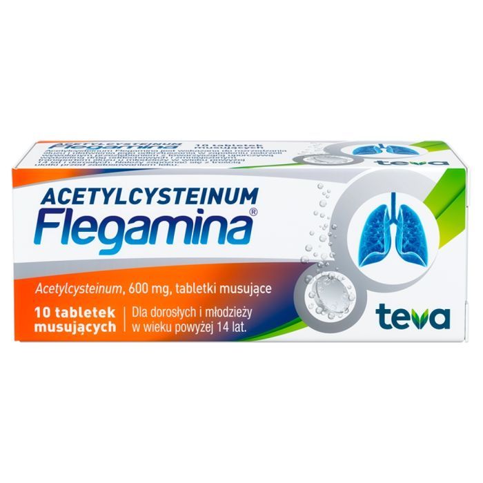 Acetylcysteinum Flegamina, 600 mg, tabletki musujące, 10 szt. main product photo