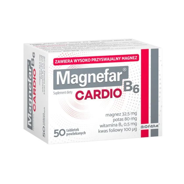 Magnefar B6 Cardio, tabletki powlekane, 50 szt. main product photo