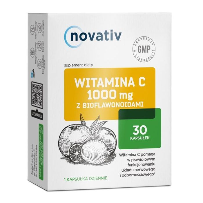 Novativ Witamina C 1000 mg z bioflawonoidami, kaps.,30 szt main product photo