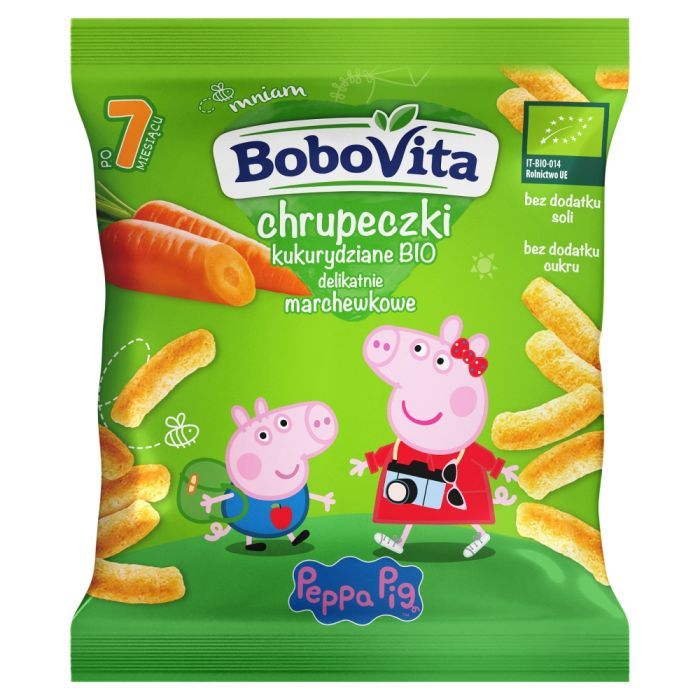 BoboVita Bio, chrupeczki kukurydz.marchewkowe,po7m-cu,20g main product photo