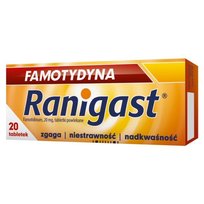 Famotydyna Ranigast, 20 mg, tabletki powlekane, 20 szt. main product photo
