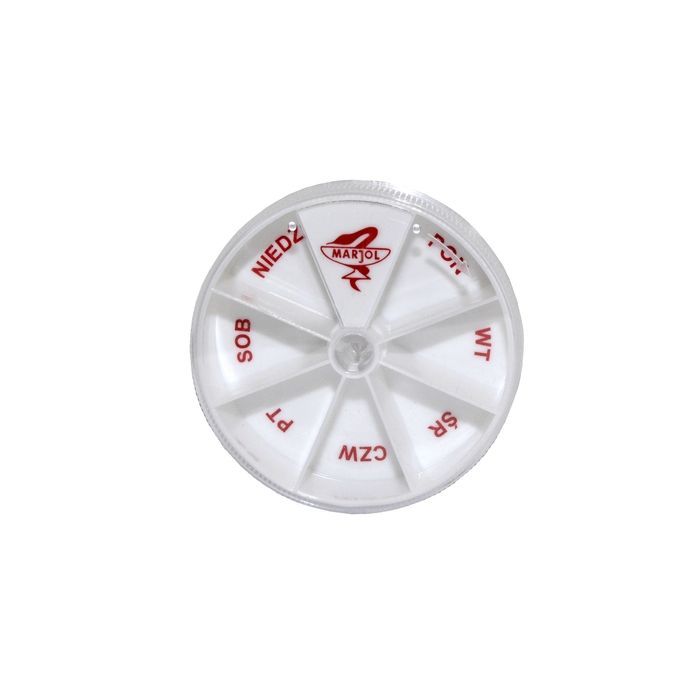 Kasetka na leki Marjol, tygodniowa, okrągła, 1 szt. main product photo