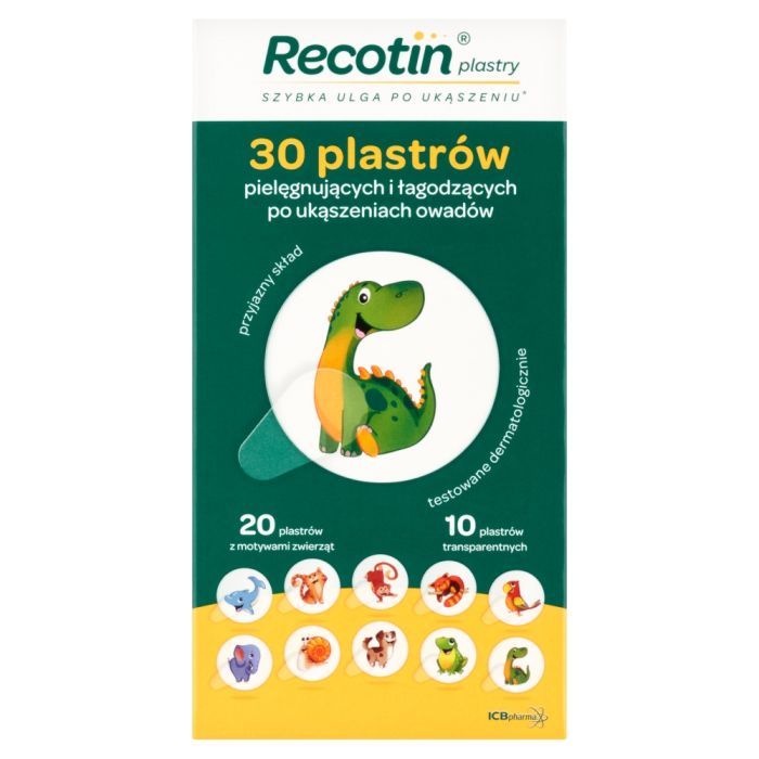 Recotin, plastry pielęgnujące i łagodzące po ukąszeniach owadów, 30 szt. main product photo