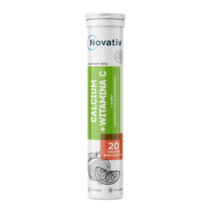 Novativ Calcium + Witamina C, tabletki musujące, 20 sztuk main product photo