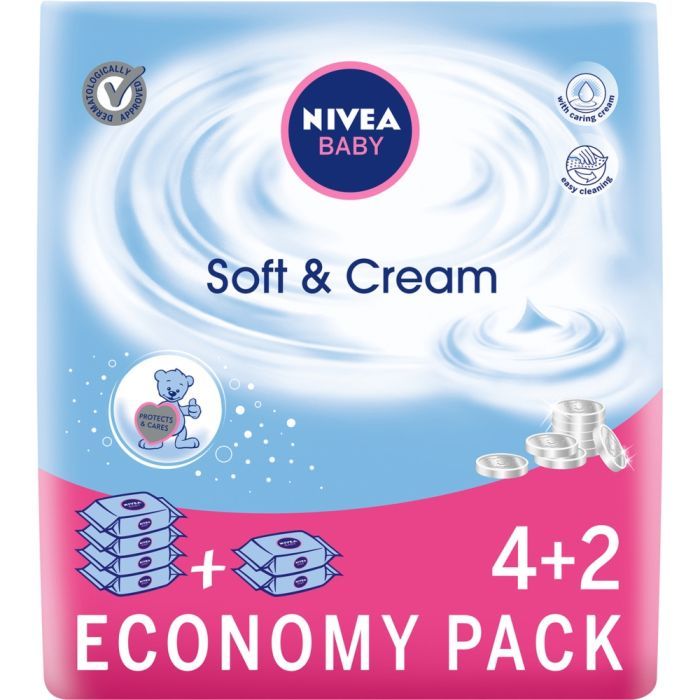 Nivea Baby, chust.,Soft&Cream,378 szt,(6x63) main product photo