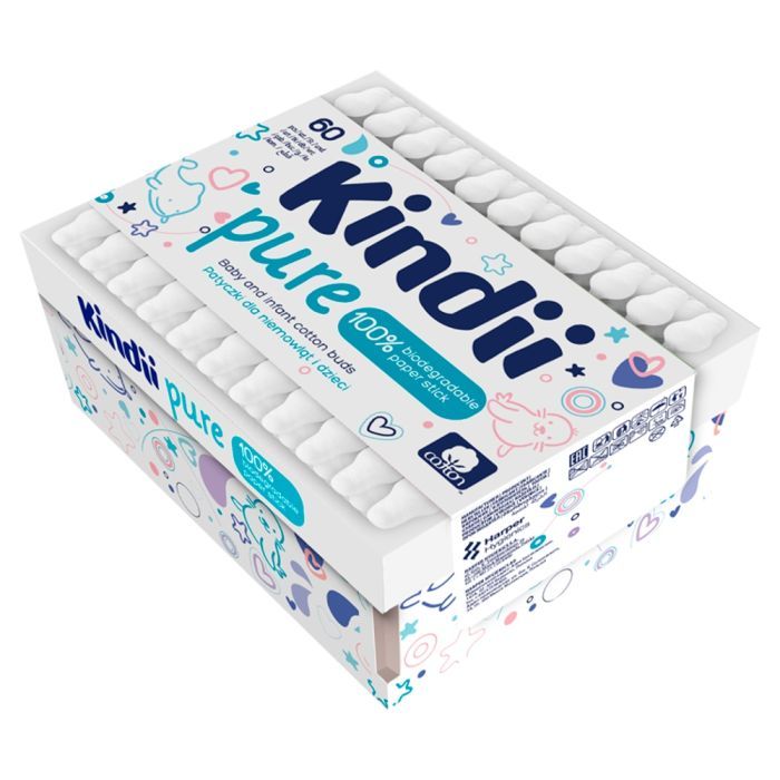 Kindii Pure, patyczki higieniczne dla niemowląt, 60 szt. main product photo