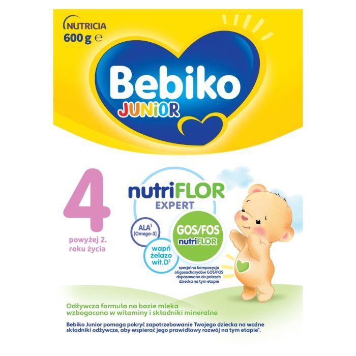 Bebiko Junior 4 NUTRIflor Expert, odżywcza formuła na bazie mleka, powyżej 2. roku życia, proszek, 600 g main product photo