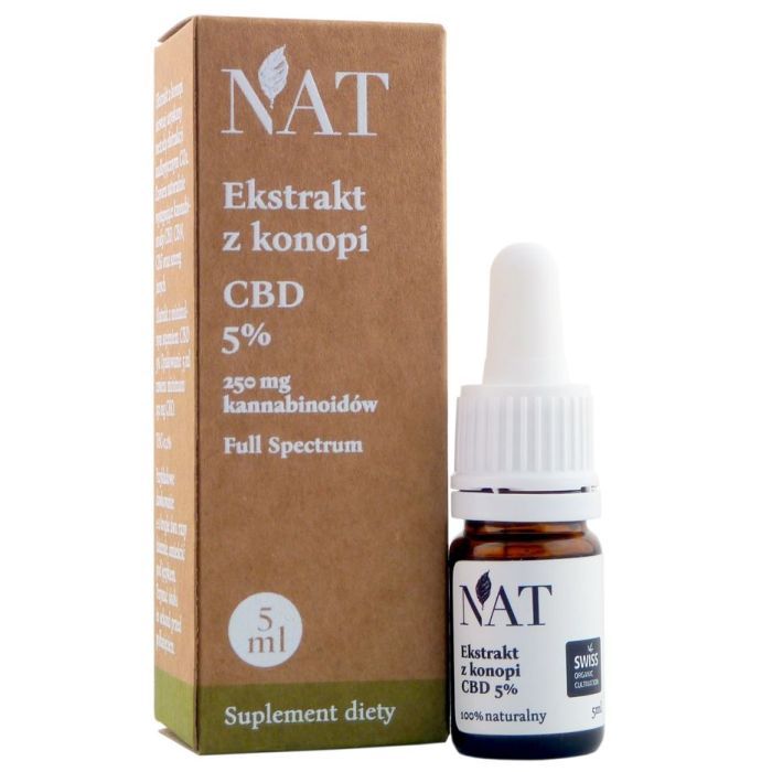 NAT Ekstrakt z Konopi CBD 5%, olej, 5 ml main product photo