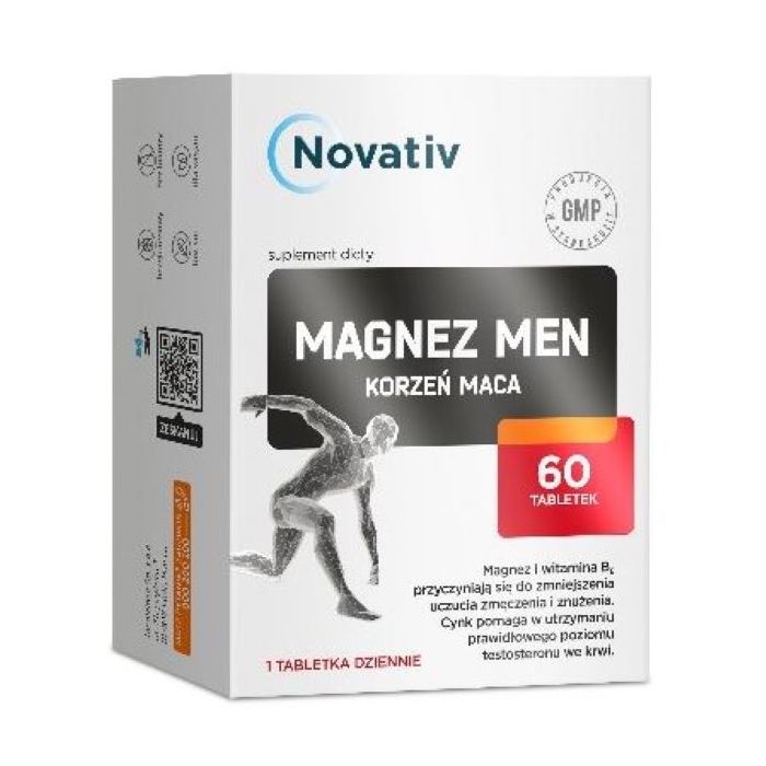Novativ Magnez Men (Korzeń Maca), tabletki, 60 sztuk main product photo