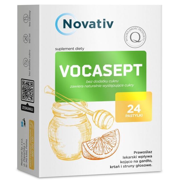Novativ Vocasept, pastylki do ssania, 24 sztuki main product photo