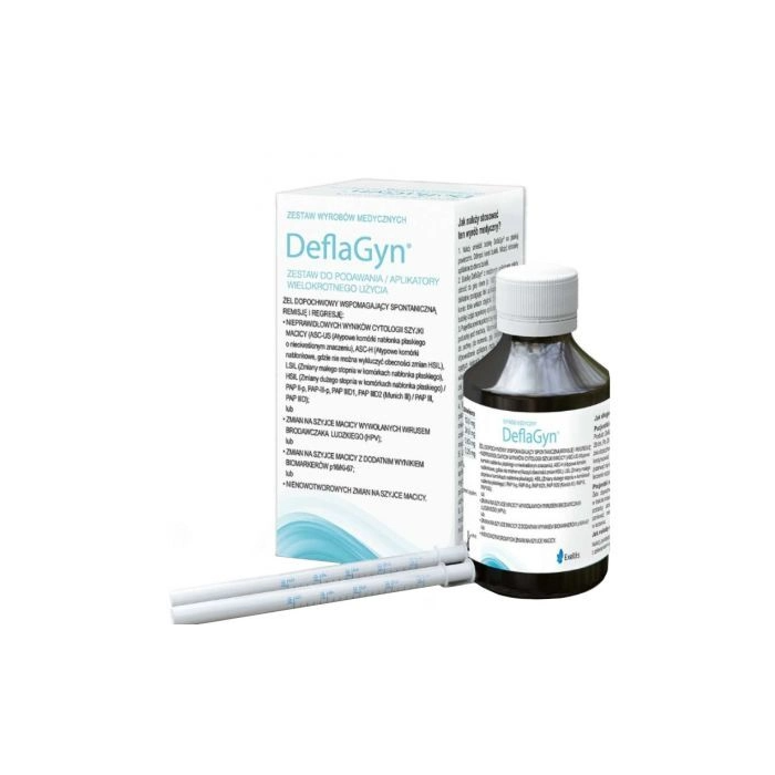 DeflaGyn, żel dopochwowy wspomagający remisję i regresję zmian cytologicznych, 150 ml + 2 aplikatory main product photo