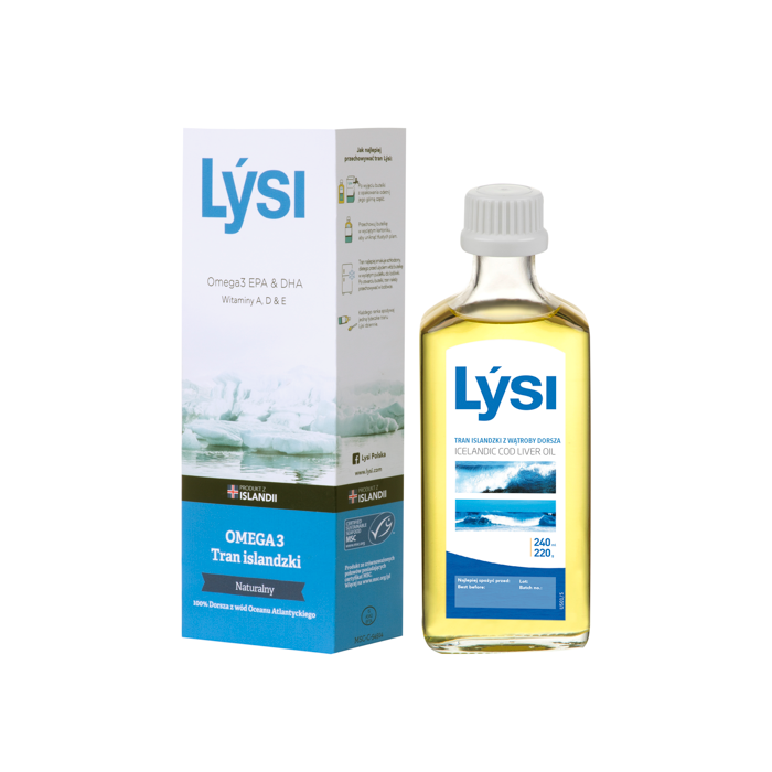 Lysi Tran islandzki naturalny, olej, 240 ml main product photo