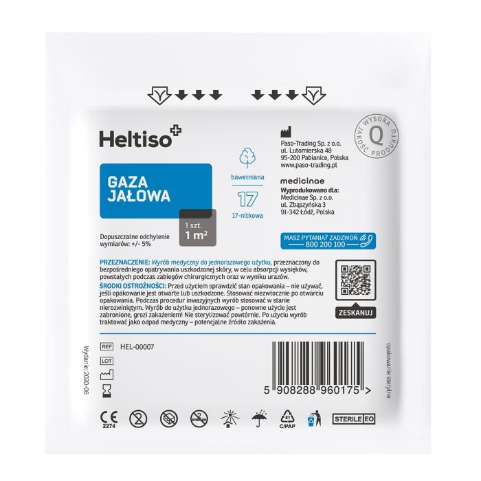 Heltiso gaza jałowa, 17 nitkowa, 1/2 m2, 1szt main product photo