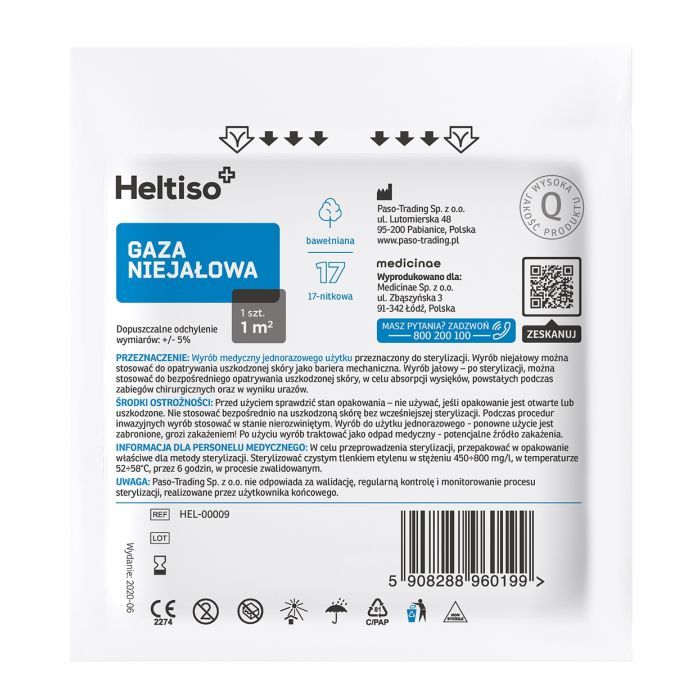 Heltiso gaza niejałowa,17 nitkowa, 1m2 main product photo