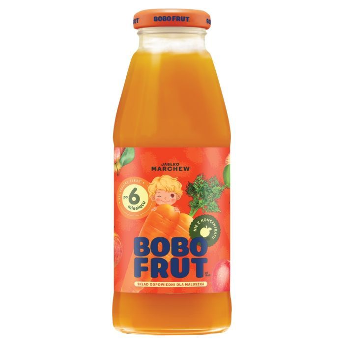 Bobo Frut, nektar, jablko, marchewka, po 6m-cu, 300 ml main product photo