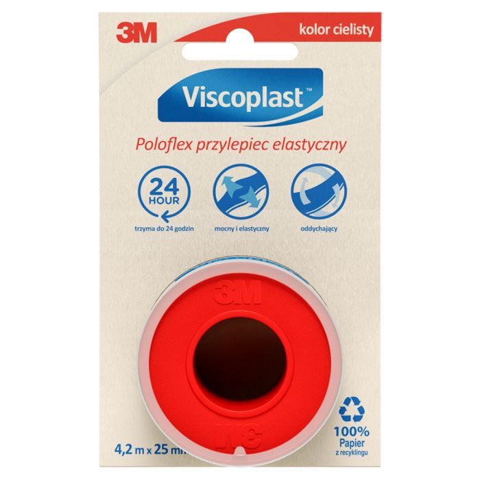 Viscoplast Poloflex, przylepiec elastyczny, 4,2 m x 25,0 mm, 1szt. main product photo