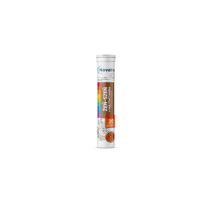 Novativ Żeń-szeń+Multiwitamina, tabletki musujące, 20 sztuk main product photo