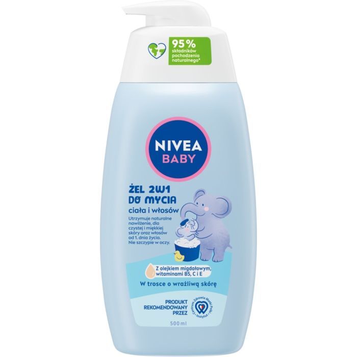 Nivea Baby, zel,do mycia ciala,wlosow,2w1, 500 ml,pompka main product photo