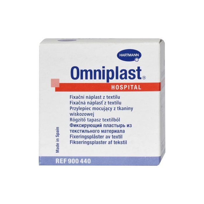 Omniplast, przylepiec mocujący z tkaniny wiskozowej, cielisty, 5 m x 1,25 cm, 1 szt. main product photo