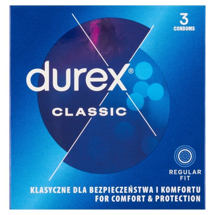 Durex Classic, prezerwatywy ze środkiem nawilżającym, 3 szt. main product photo