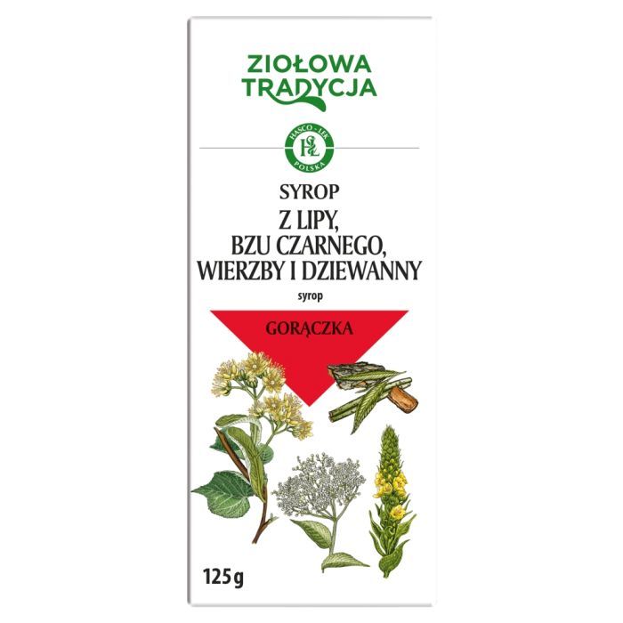 Ziołowa Tradycja Syrop z lipy, bzu czarnego, wierzby i dziewanny, syrop, 125 g main product photo