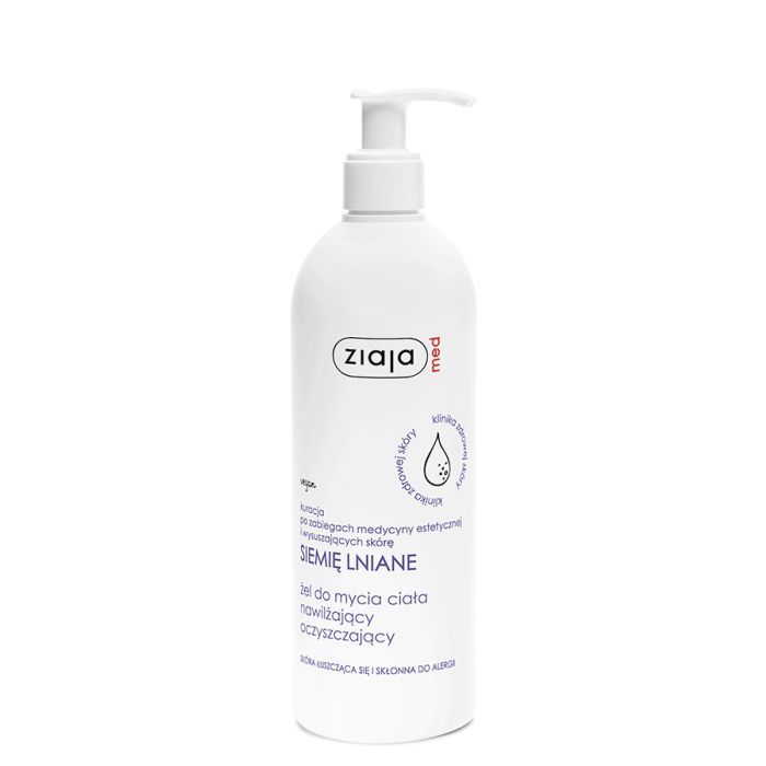 Ziaja Med Siemię lniane, nawilżający żel do mycia ciała, 400 ml main product photo