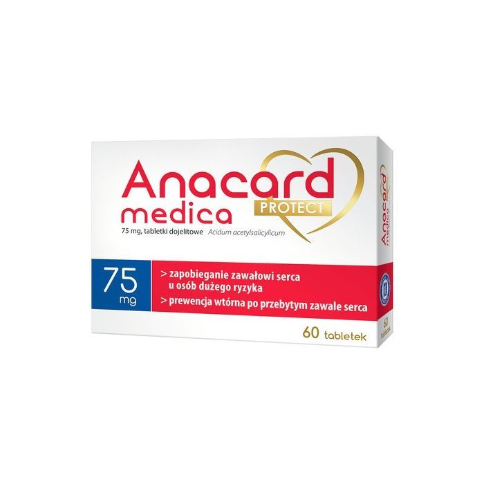Anacard Medica Protect, 75 mg, tabletki dojelitowe, 60 szt. main product photo