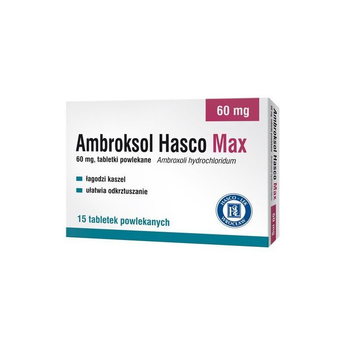 Ambroksol Hasco Max, 60 mg, tabletki powlekane, 15 szt. main product photo
