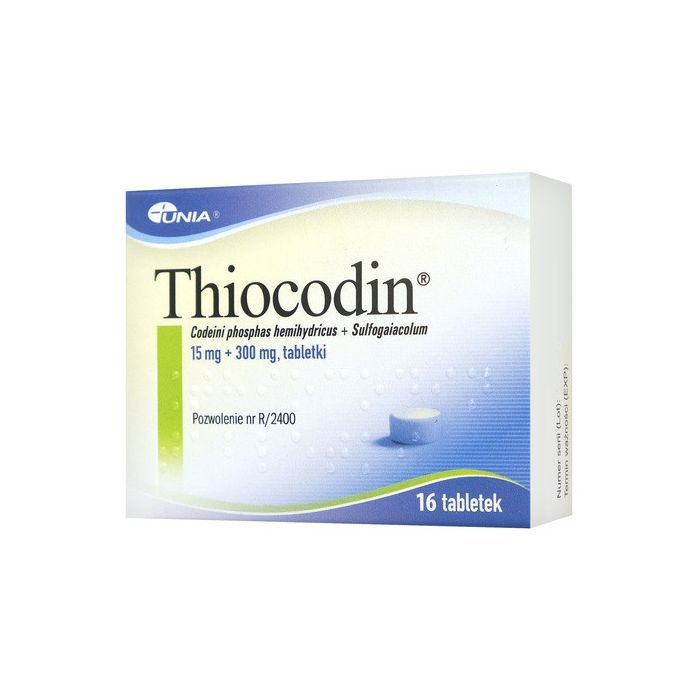 Thiocodin, 15 mg + 300 mg, tabletki, 16 szt. main product photo