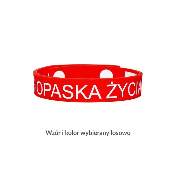 Opaska życia, silikonowa z regulacją zapięcia i miejscem na wpis, 1 szt. main product photo