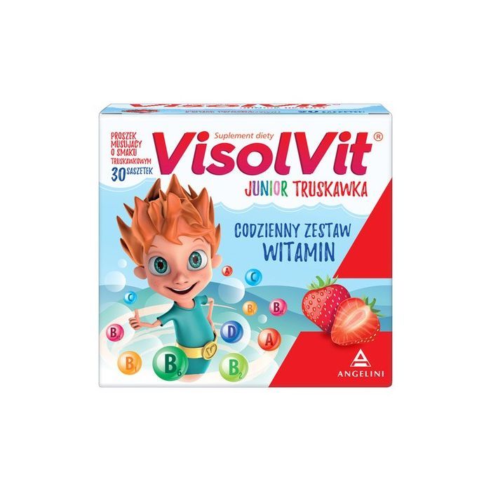 Visolvit Junior Truskawka, saszetki z proszkiem musującym, 30 szt. main product photo