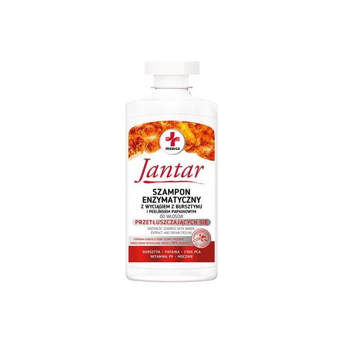 Jantar Medica, szampon enzymatyczny z wyciągiem z bursztynu i peelingiem do włosow przetłuszczających się, 330ml main product photo
