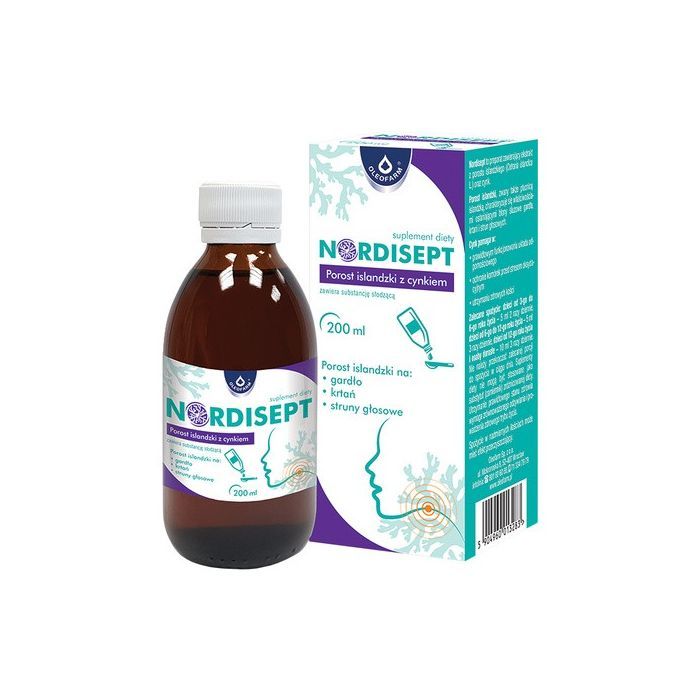 Nordisept porost islandzki z cynkiem, płyn, 200 ml main product photo