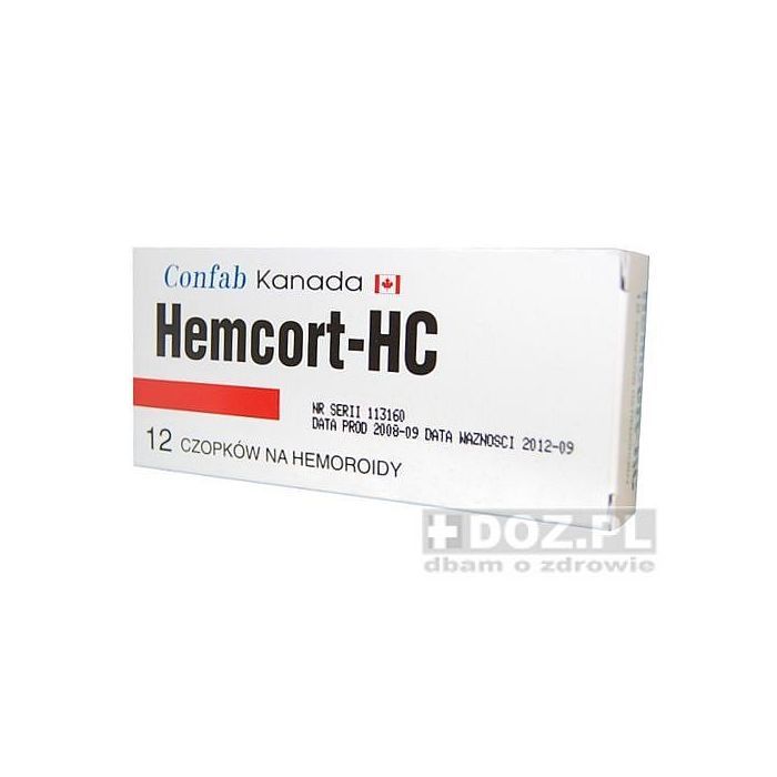 Hemcort-HC, czopki, 12 sztuk main product photo
