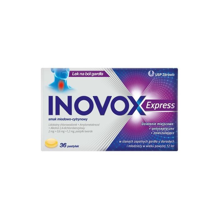 Inovox Express, pastylki twarde, smak miodowo-cytrynowy, 36 szt. main product photo