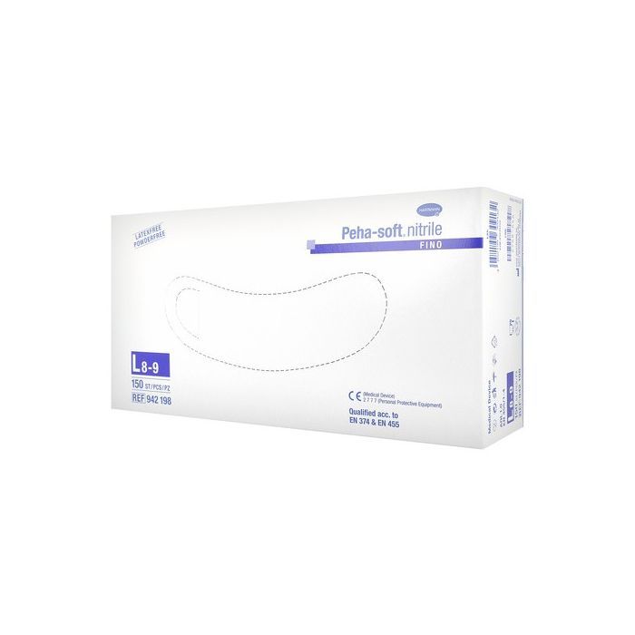 Peha-Soft Nitrile Fino, rękawice bezpudrowe, diagnostyczne, rozmiar L, 150 szt. main product photo