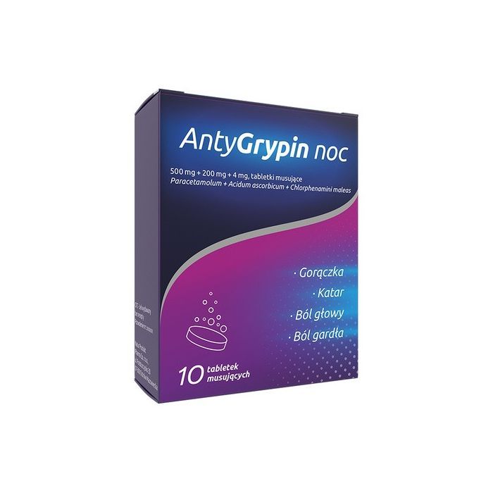 AntyGrypin noc, tabletki musujące, 10 szt. main product photo