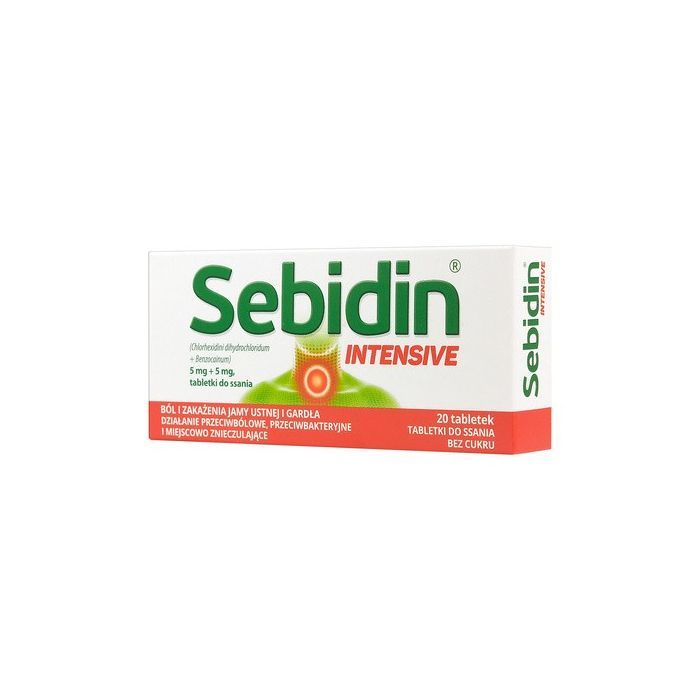 Sebidin Intensive, 5 mg + 5 mg, tabletki do ssania, 20 szt. main product photo