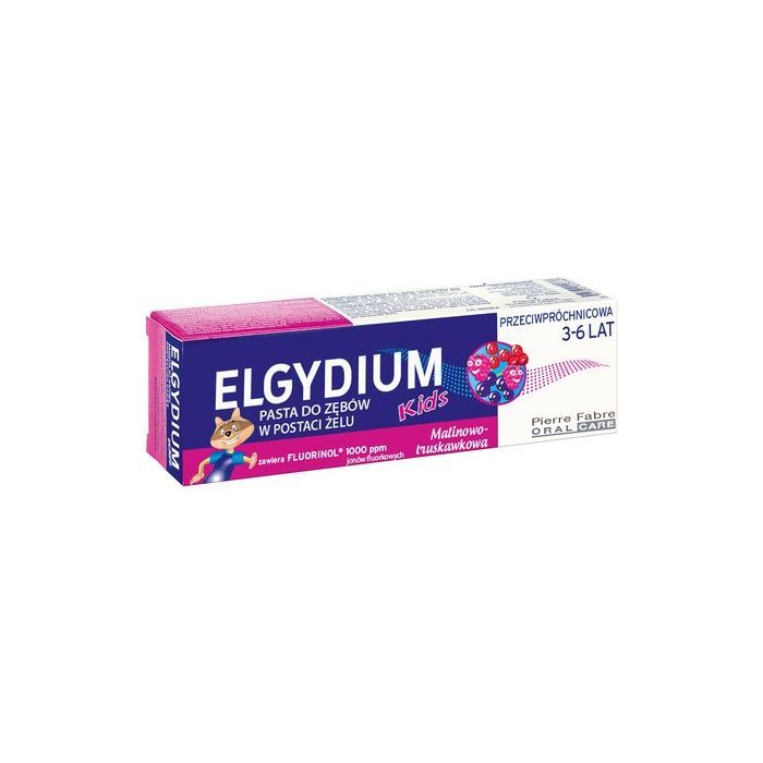 Elgydium Pasta Przeciwpróchnicowa Kids o smaku malinowo-truskawkowym dla dzieci w wieku 3-6 lat, 50ml main product photo