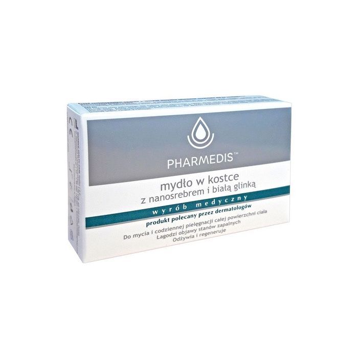 Pharmedis Kropla Zdrowia, mydło w kostce z nanosrebrem i białą glinką, 100 g main product photo