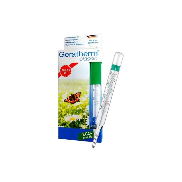Szklany, bezrtęciowy termometr lekarski Geratherm Classic, 1 szt. main product photo