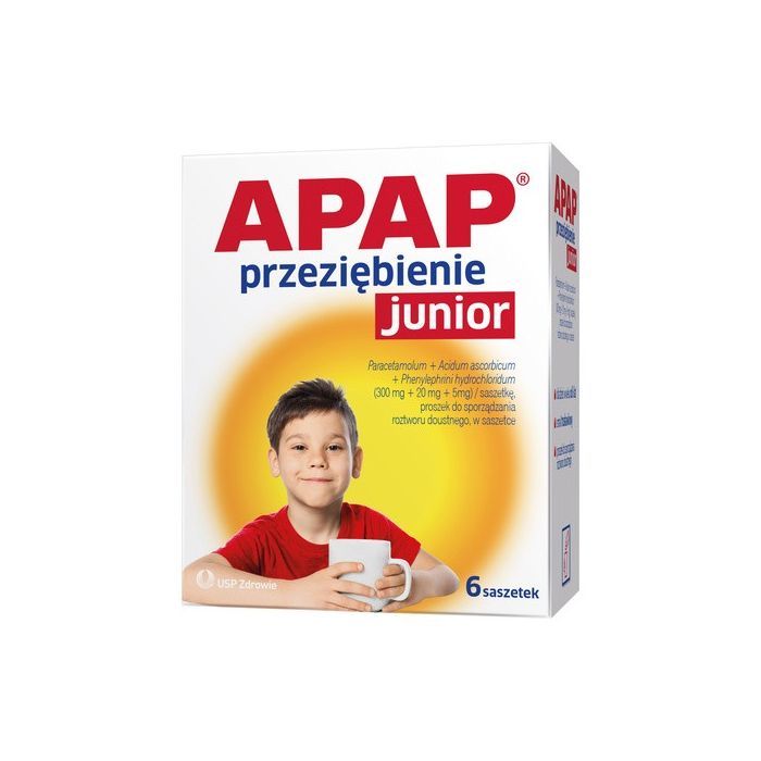 Apap Przeziębienie Junior, proszek do sporządzania roztworu doustnego, saszetki, 6 szt. main product photo