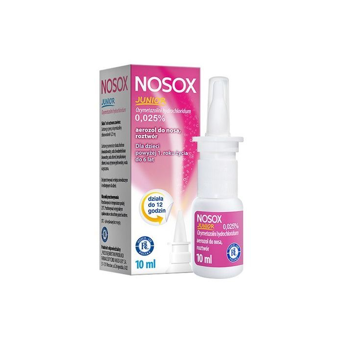 Nosox Junior, 0,025%, aerozol do nosa, 10 ml, butel. main product photo