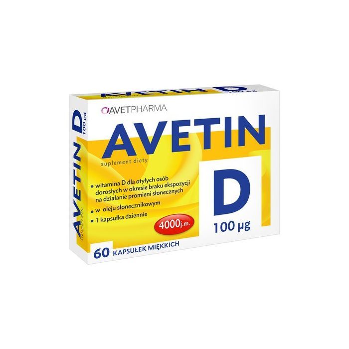 Avetin D, 100 µg, kapsułki, 60 szt. main product photo