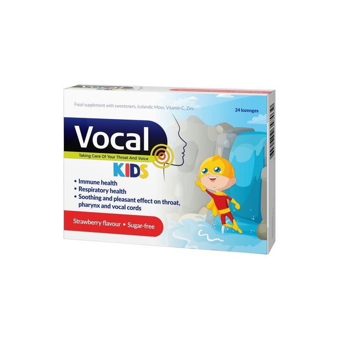 Vocal Kids truskawka, pastylki do ssania, miękkie, 24 szt. main product photo