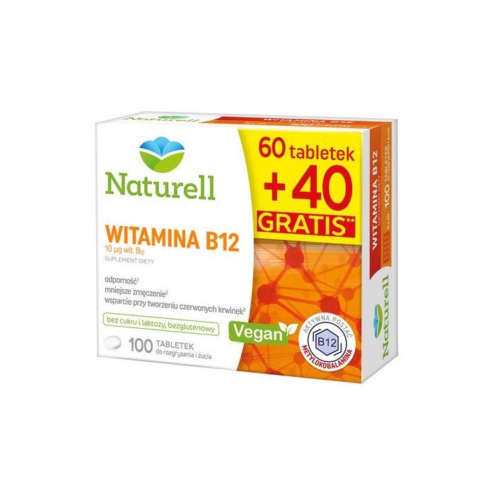 Naturell Witamina B12, tabletki do rozgryzania i żucia, 100 szt. main product photo