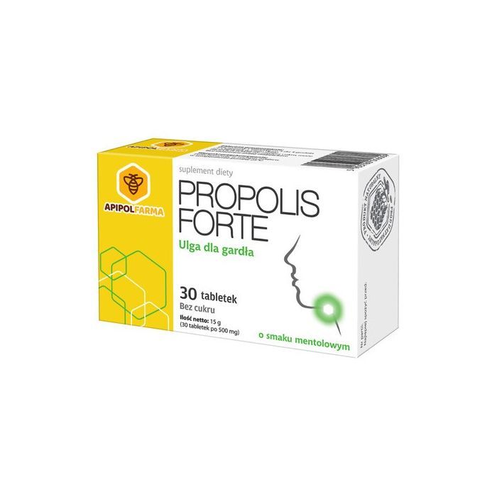 Propolis Forte, tabletki do ssania o smaku mentolowym, bez cukru, 30 szt. main product photo