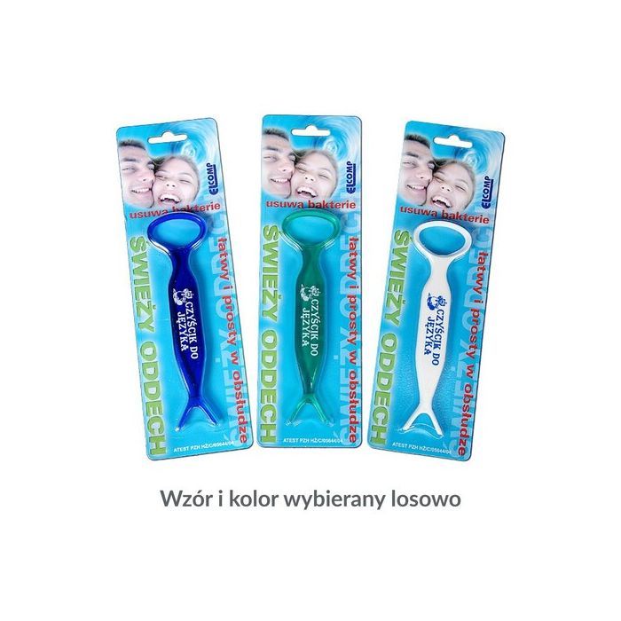 Czyścik, przyrząd do czyszczenia języka, z uchwytem na nić dentystyczną,1 szt. main product photo